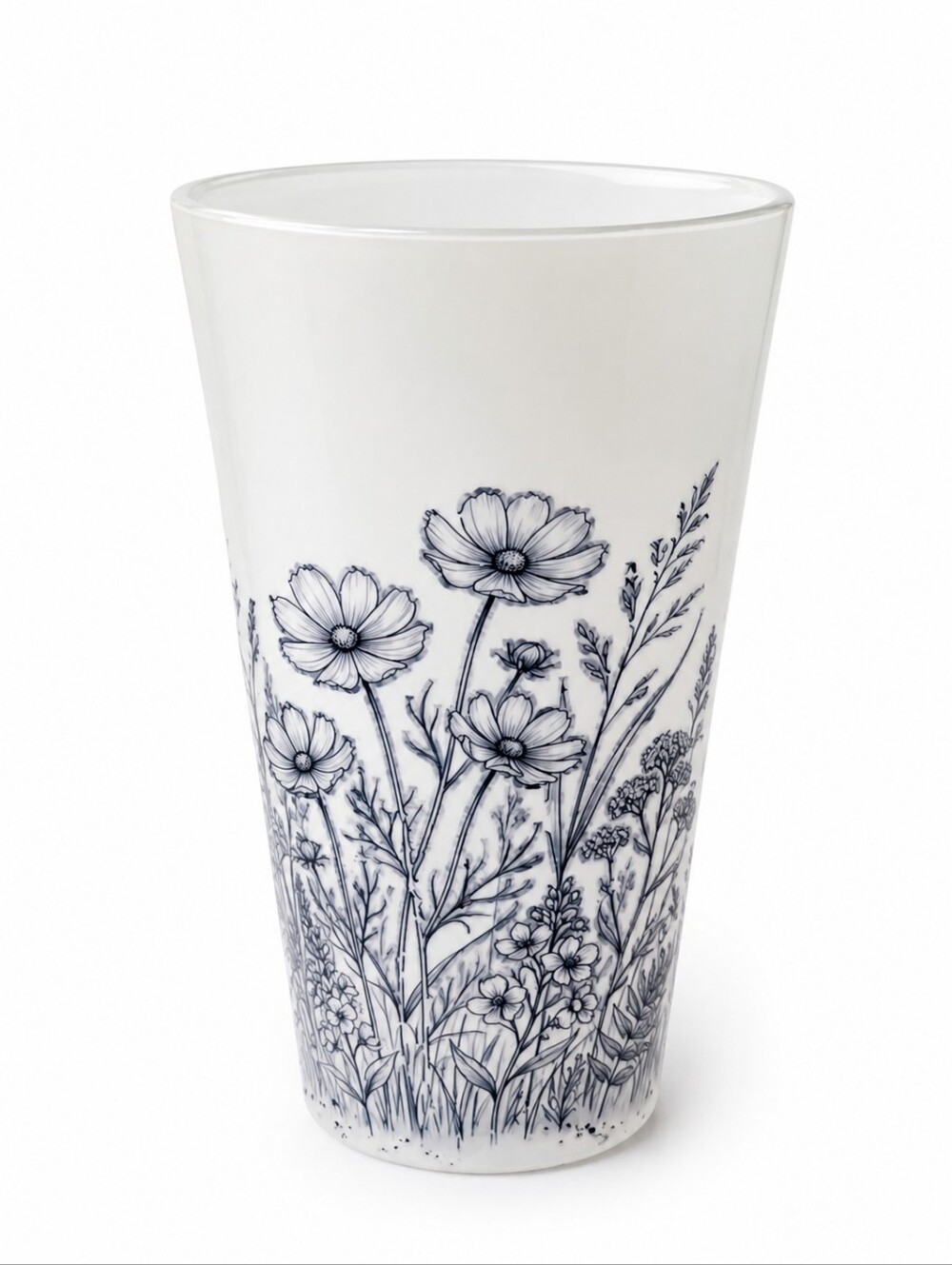 Handmade Floral Glass Vase Wildflower Botanical Epoxy Home Decor 8"
